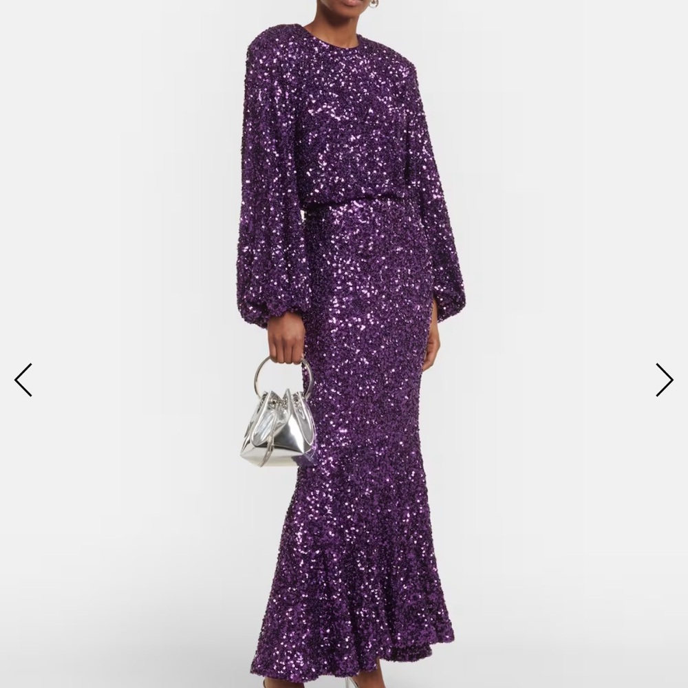 Rotate purple sequined maxi dress